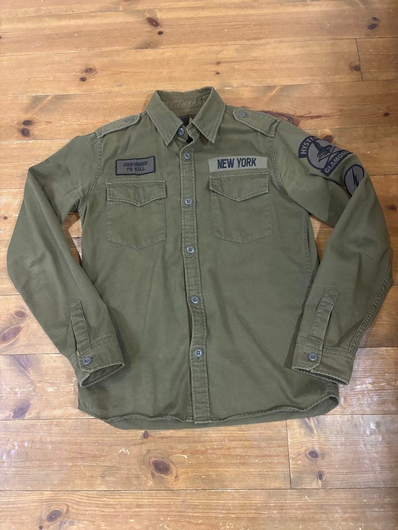 キムタク着 ヒステリックグラマー ワッペンミリタリーシャツ - メルカリ