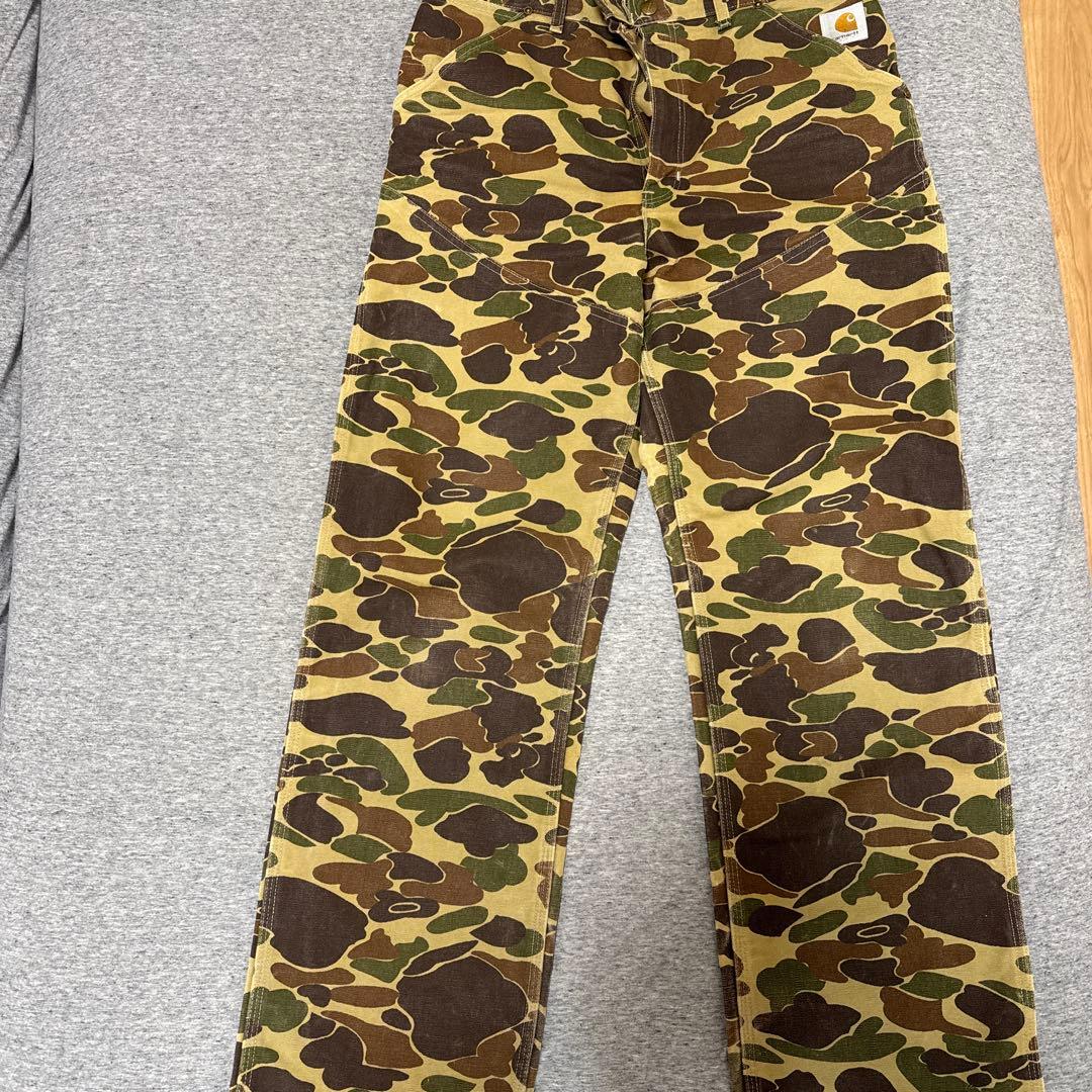 80sCarhartt カモフラージュ ワークパンツ 80-90's USA製 Carhartt Duck Hunter Camo Double Knee Pants W32