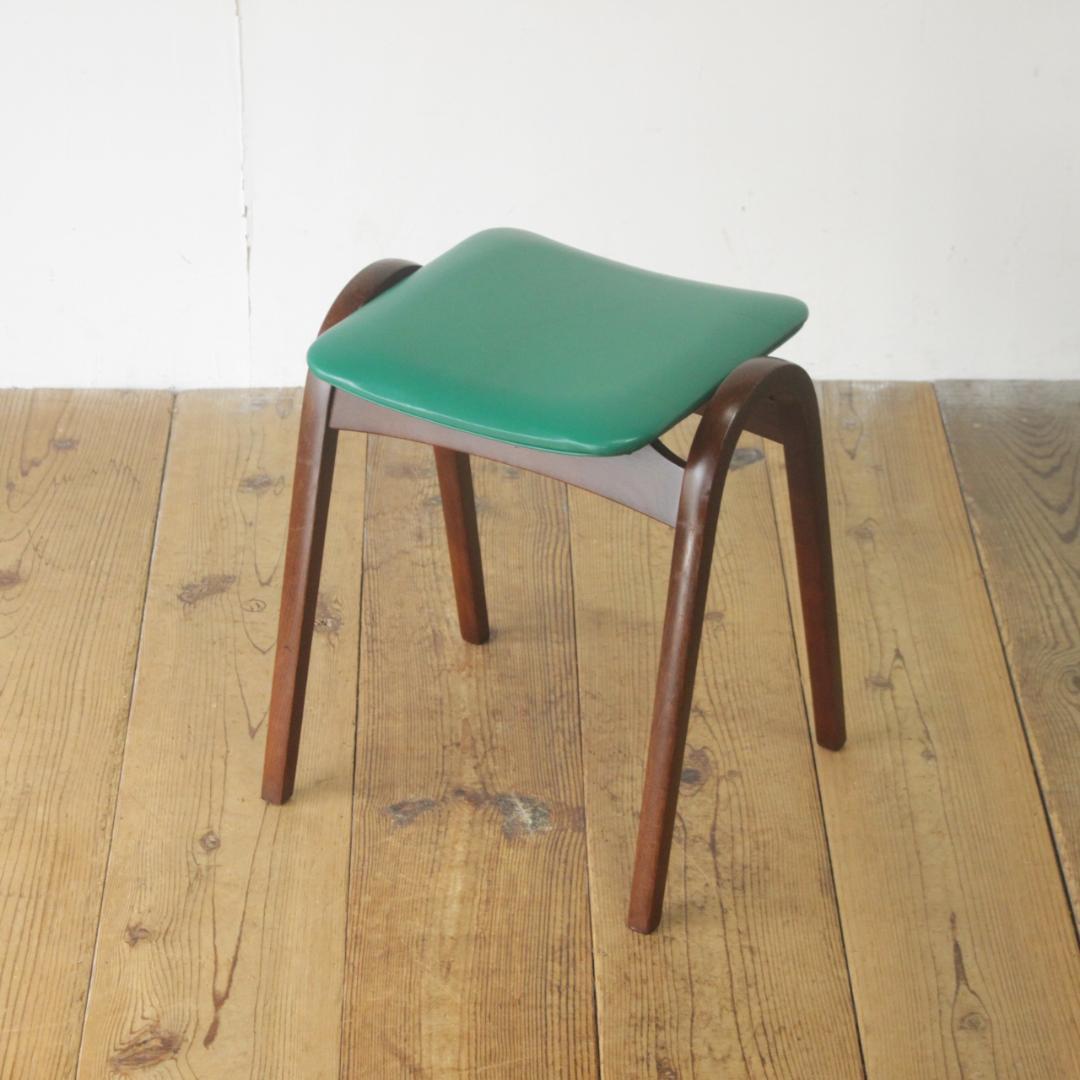 秋田木工 剣持勇 スタッキングスツール No.202 レトロ 曲げ木 椅子 緑 剣持勇 復刻モデル 秋田木工 スツール スタッキングスツール NO.202-R