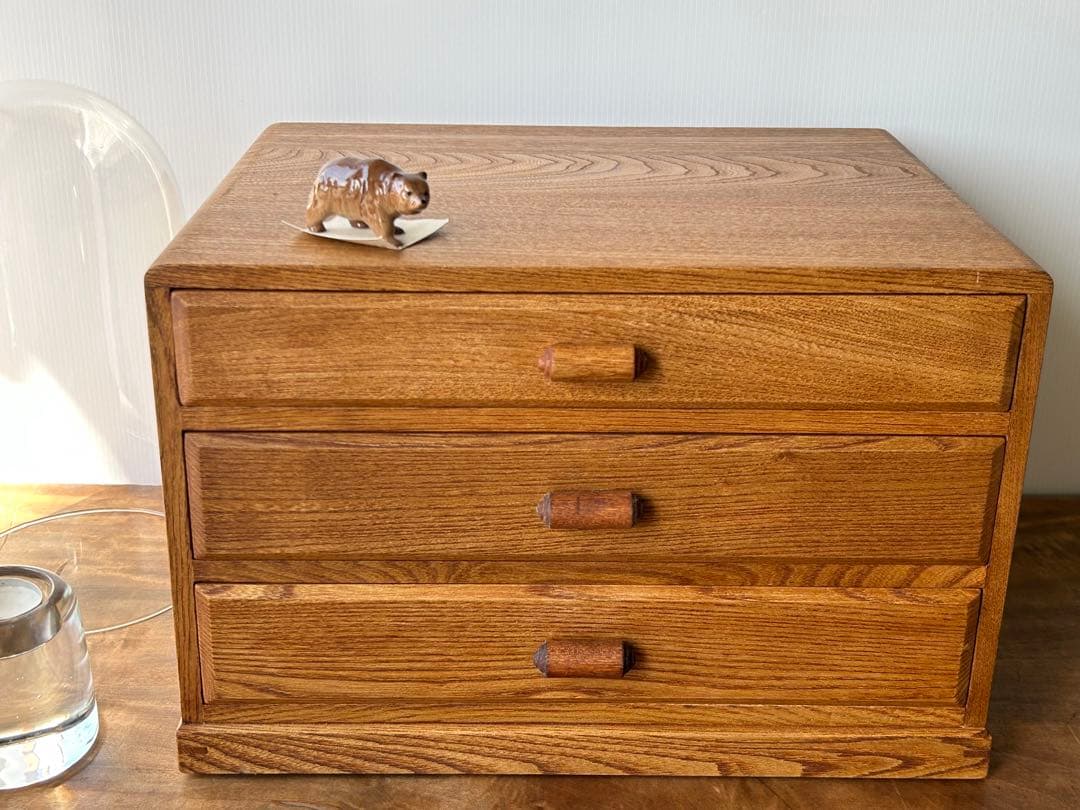 ヴィンテージ　3杯小引き出し　レターケース　古道具　ドロワー　抽斗 収納 レトロ 卓上 大きめ 小引き出し 抽斗 5杯 収納 小物入れ レターケース