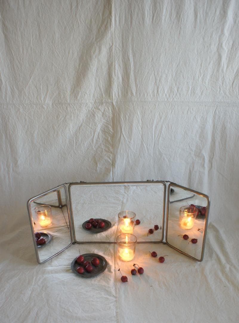 蛍 様 フランスアンティーク 折り畳み ミラー ドレッサー 鏡 シャビー