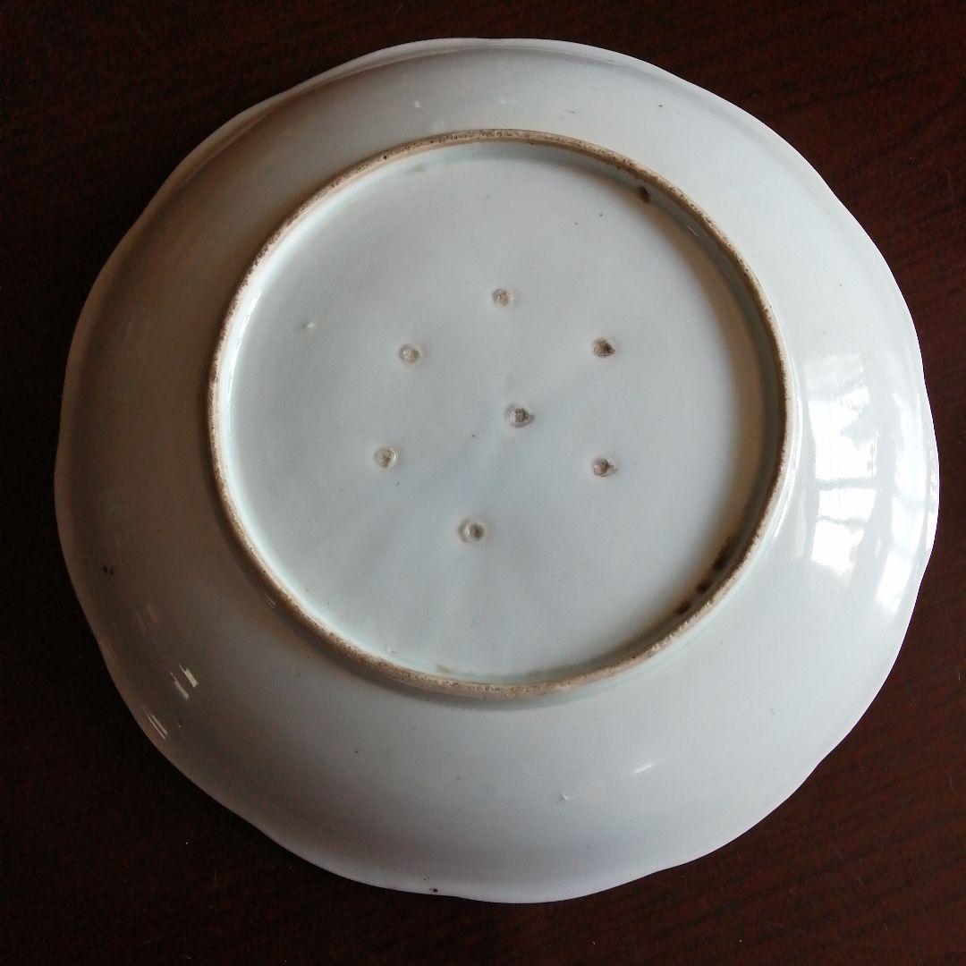 古伊万里　染付輪花縁大皿　31.8cm　江戸中期