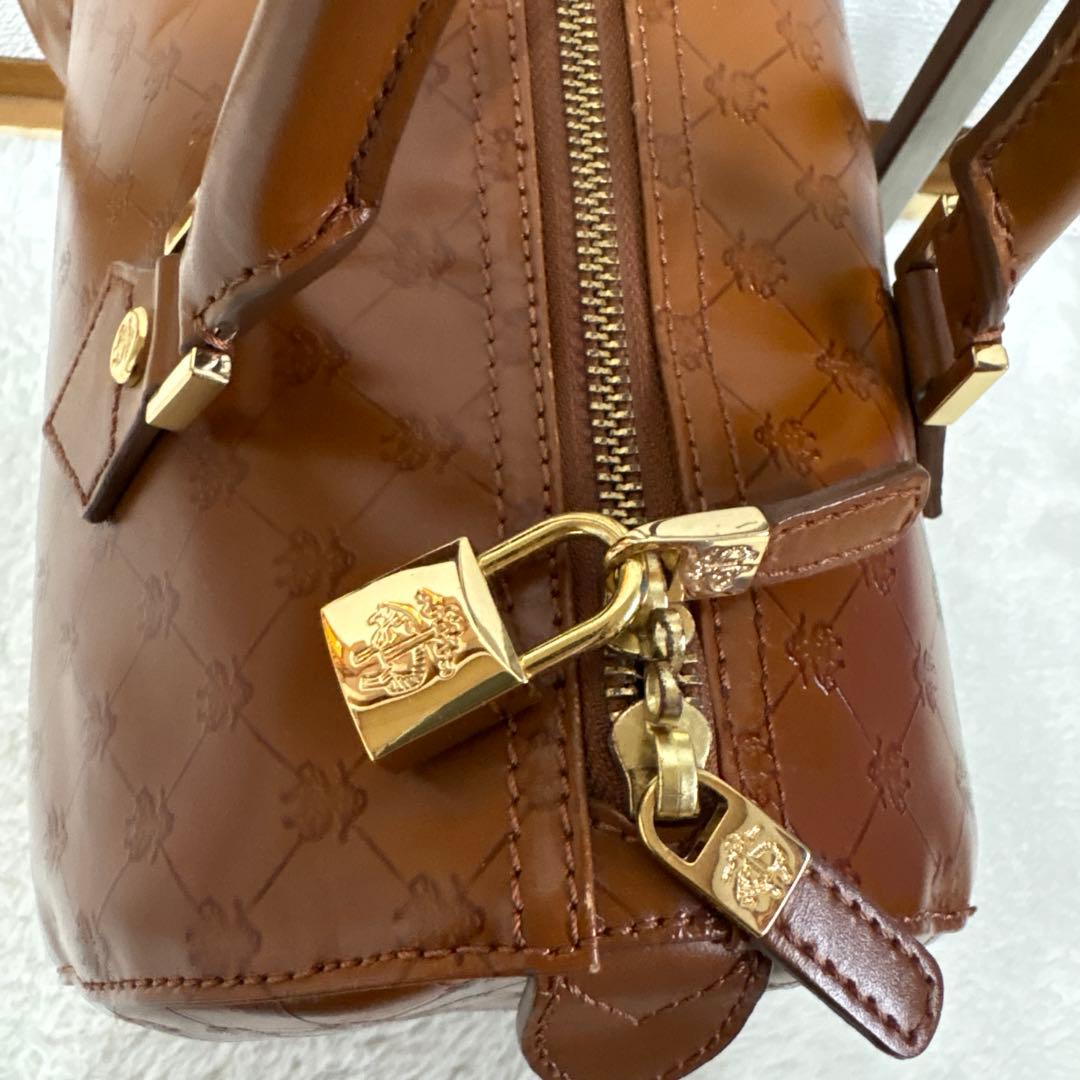 ブルックスブラザーズ ミニボストンバッグ パドロック付 ゴールデン