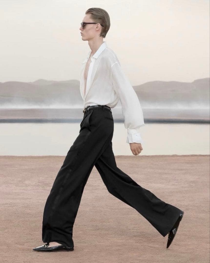 SAINT LAURENT/ フレアタキシードパンツ グレインドプードル - メルカリ