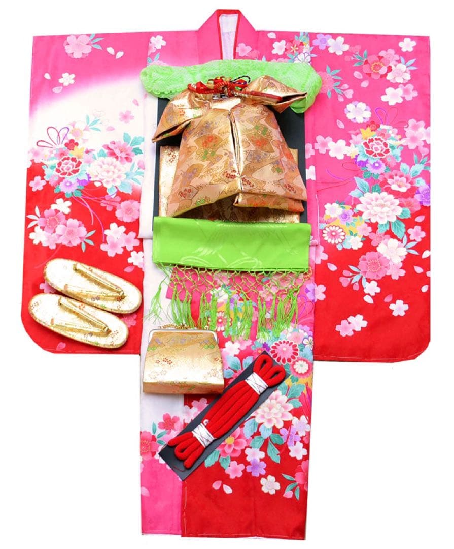 1点限り在庫処分特価　七五三 着物 7歳 女の子 着物フルセット ボカシ染め分け 楽天市場】七五三 着物 7歳 フルセット 購入の通販