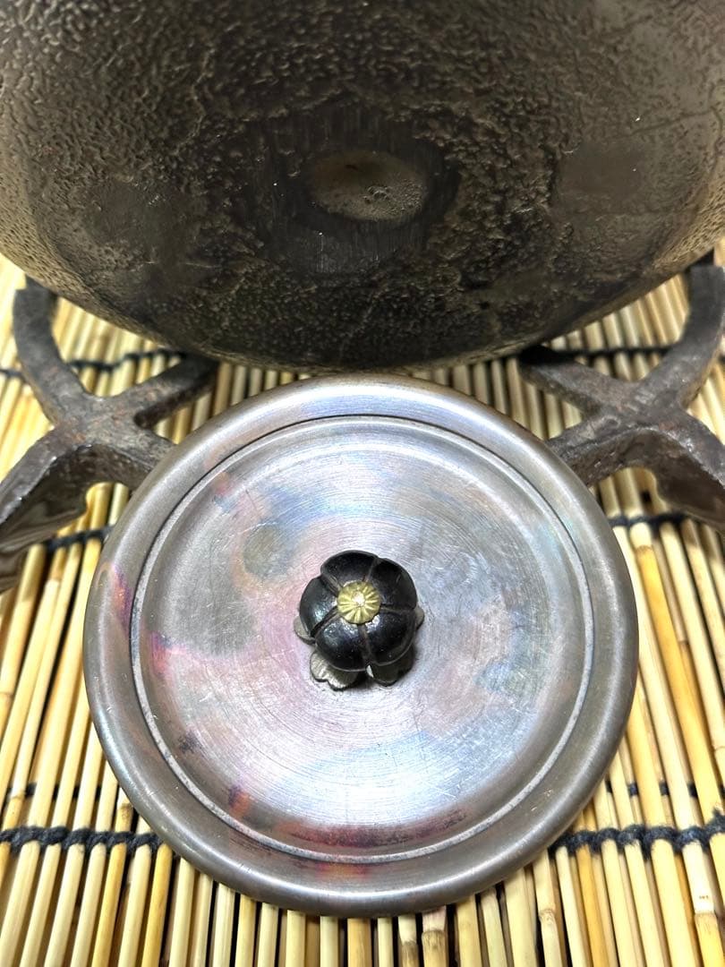 新品 敬典工房 正寿堂 山正造銀粒象嵌鉉銀口斑紫銅蓋12型人間国宝