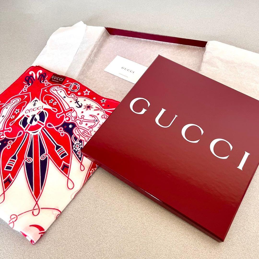 未使用品 GUCCI グッチ コットン100% ハンカチーフ - メルカリ