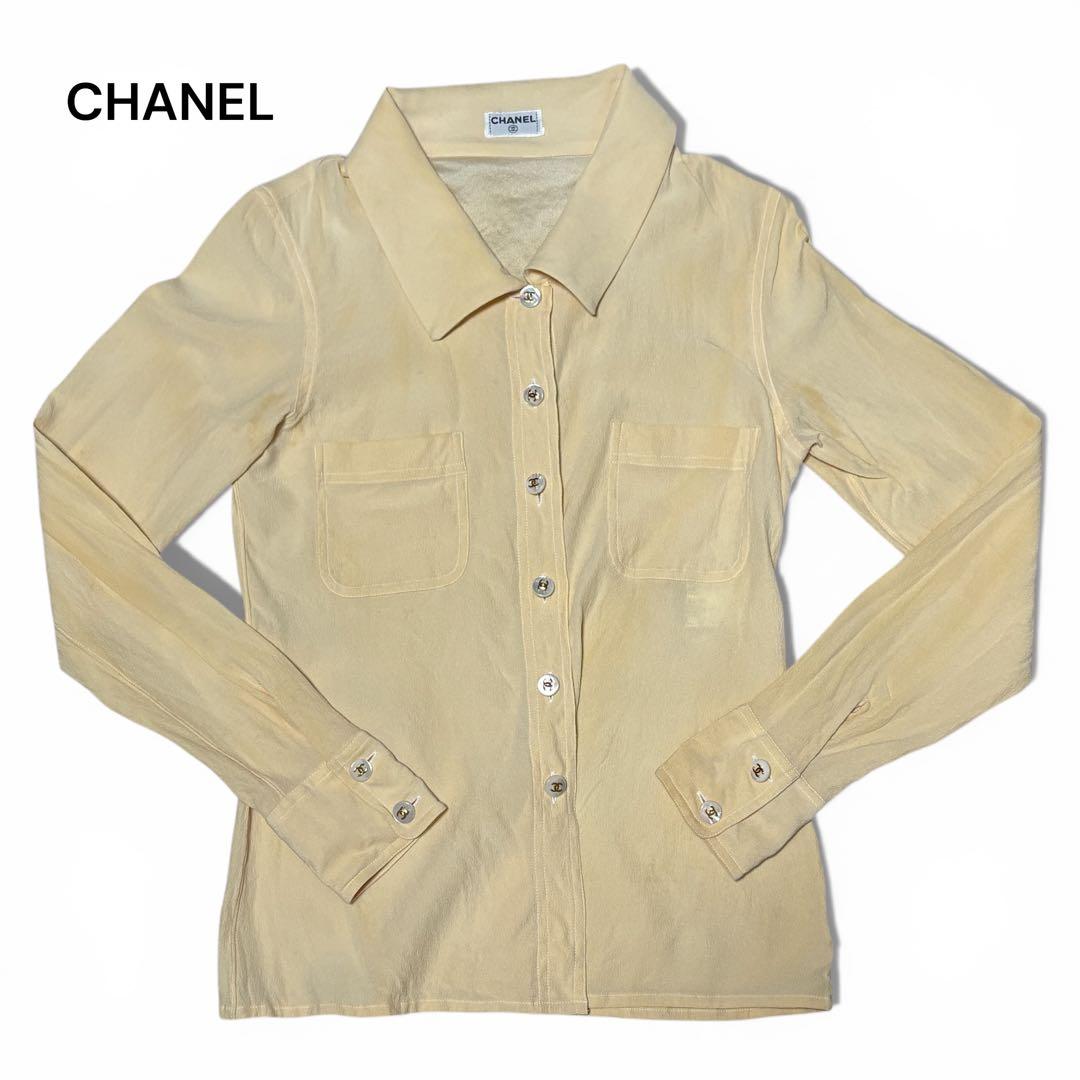 CHANEL シャネル ココボタン シェル ブラウス 楽天市場】美品 シャネル CHANEL ココボタン 長袖 シャツ シルク
