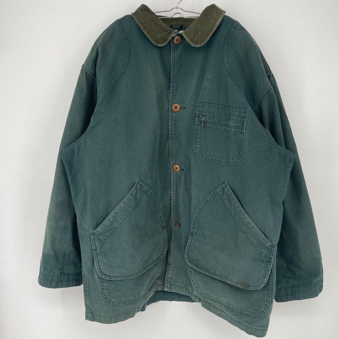 エルエルビーン　カバーオール　XL　オリーブ　ダック　アメリカ製 L.L.Bean（エルエルビーン） XL/古着 LLBEAN 長袖 カバーオール メンズ