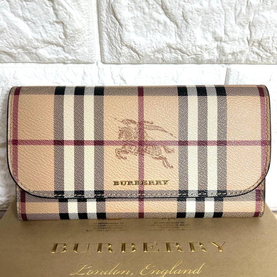 ✨美品✨バーバリー ノバチェック ホースロゴ 長財布 箱付き - メルカリ