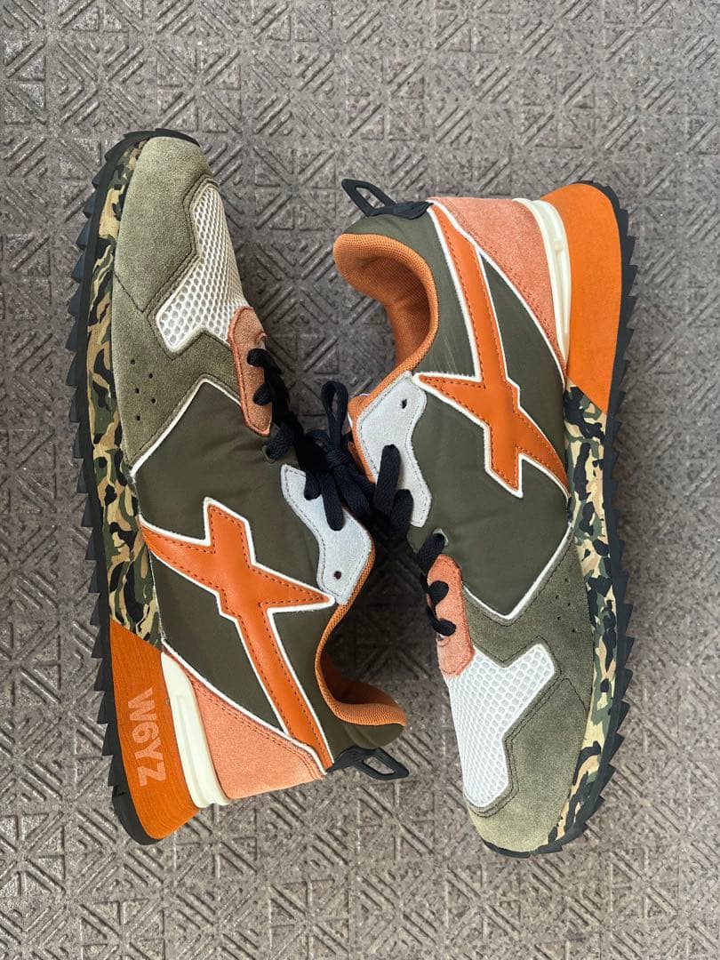 W6YZ スニーカー　26.5cm 美品　緑　オレンジ　43