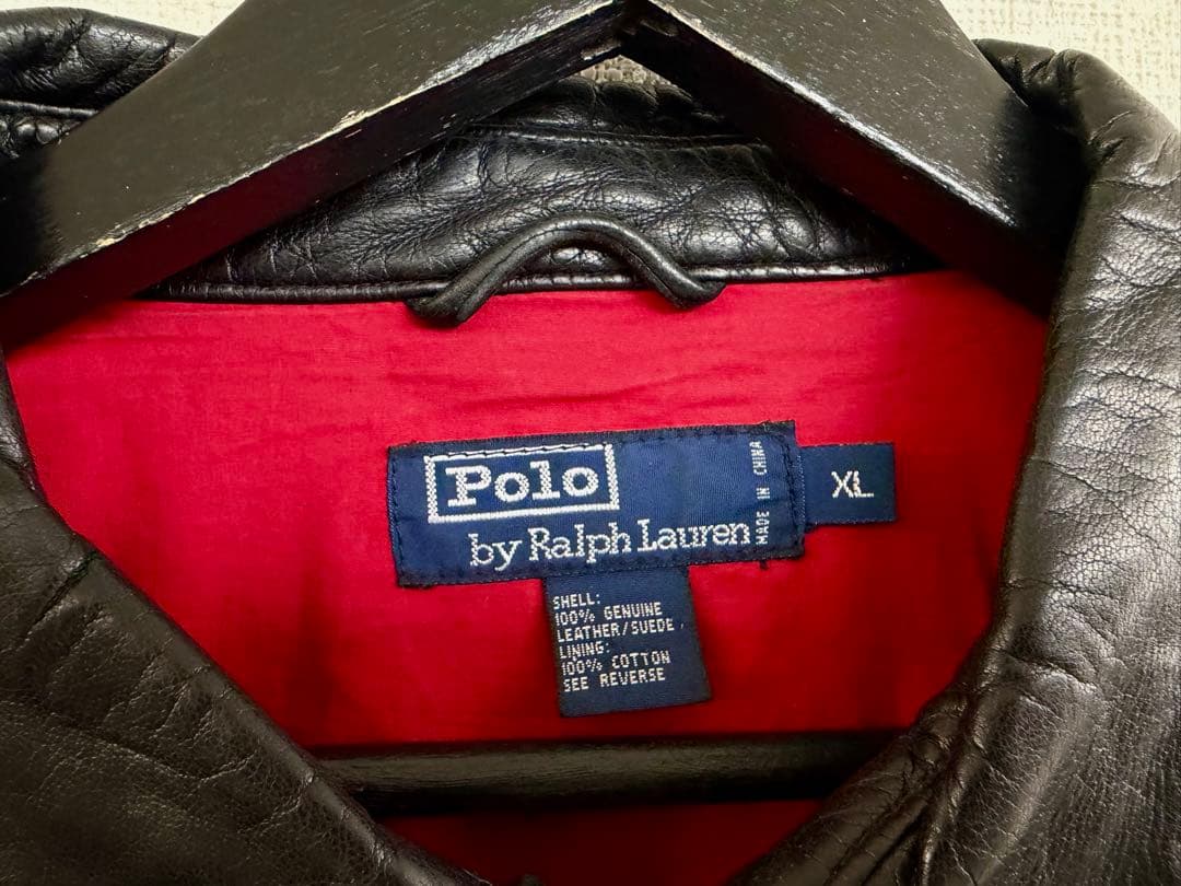 スペシャル ポニー無 90s ラルフローレン レザー ジャケット XL ブラック