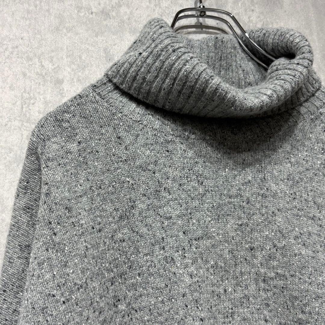 theory タートルネック ニット ドロップショルダー グレー ミックス