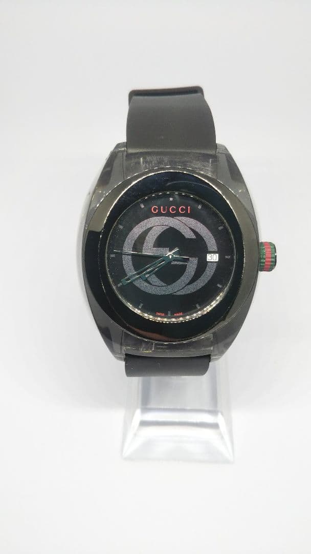 【電池交換済み】GUCCI シンク ブラックラバーベルト 時計 GUCCI（グッチ） （未使用 展示品）グッチ シンク Sync XXL クォーツ