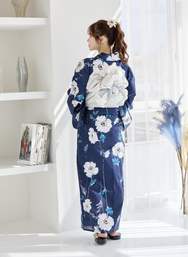新品 浴衣 セット 浴衣セット ゆかた 大人 レディース 青 花 Y4-34