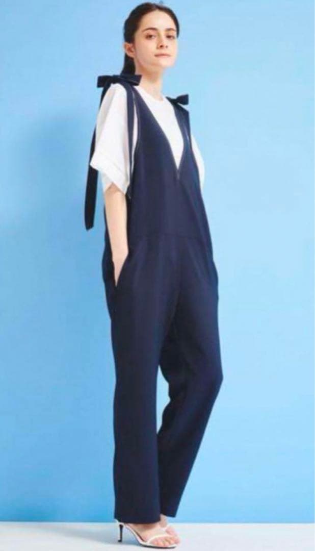 yori トリアセリボンサロペット ネイビー 34