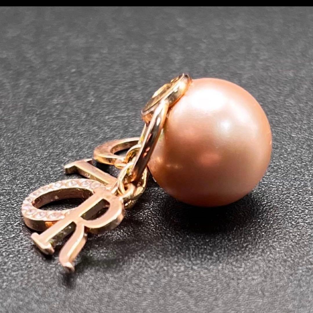 片耳キャッチのみ】Dior ディオール ロゴ ピアス パール ピンクゴールド