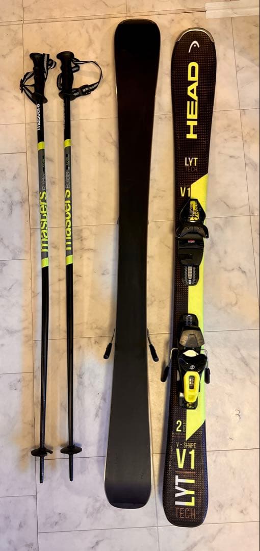 HEAD V-SHAPE V1 130cm スキー板 ポール付き ミッドスキー - メルカリ
