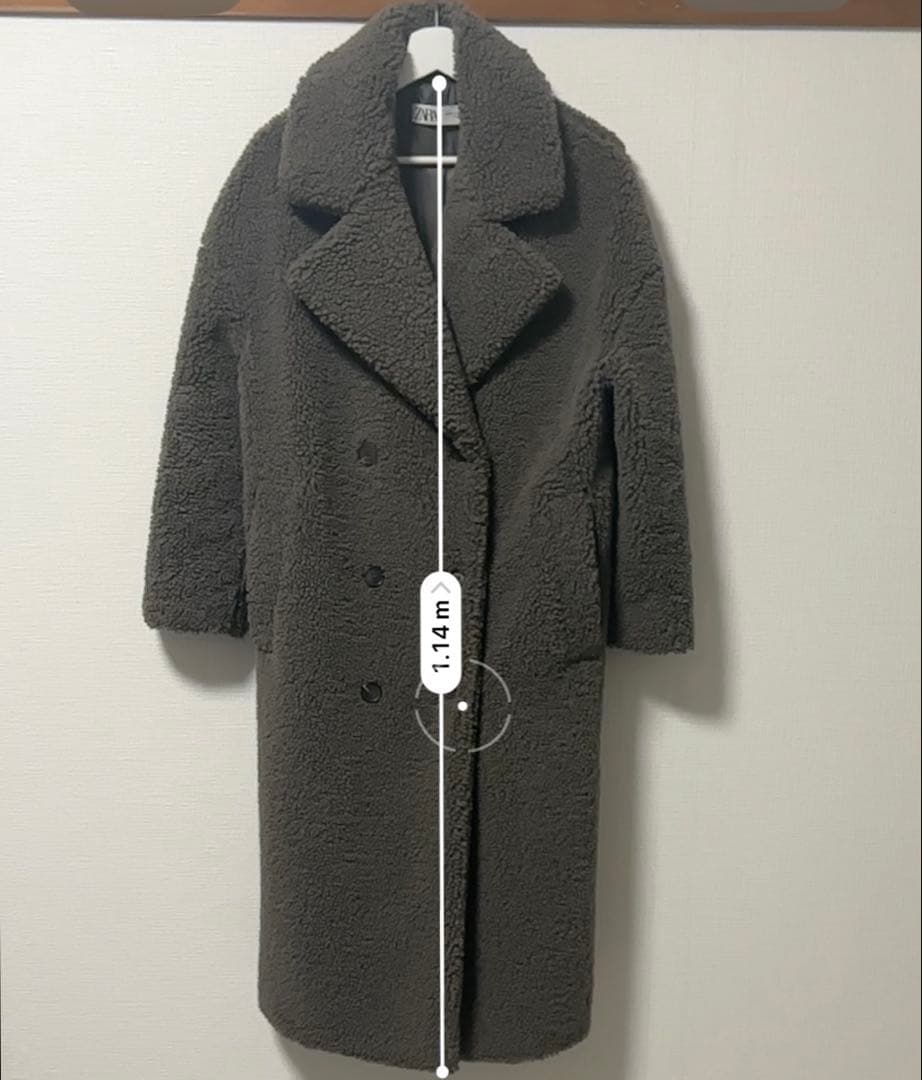 美品 ザラ エクストラロング テディベアコート ダブルボアコート