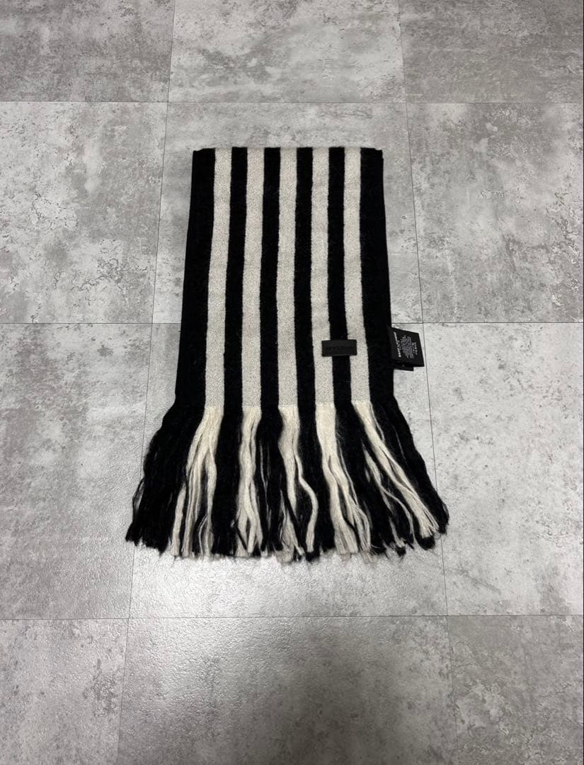 Saint Laurent Paris AW19 ストライプ　フリンジ　マフラー マフラー 「Paris Saint-Germain/パリサンジェルマン」ロゴエンブレム