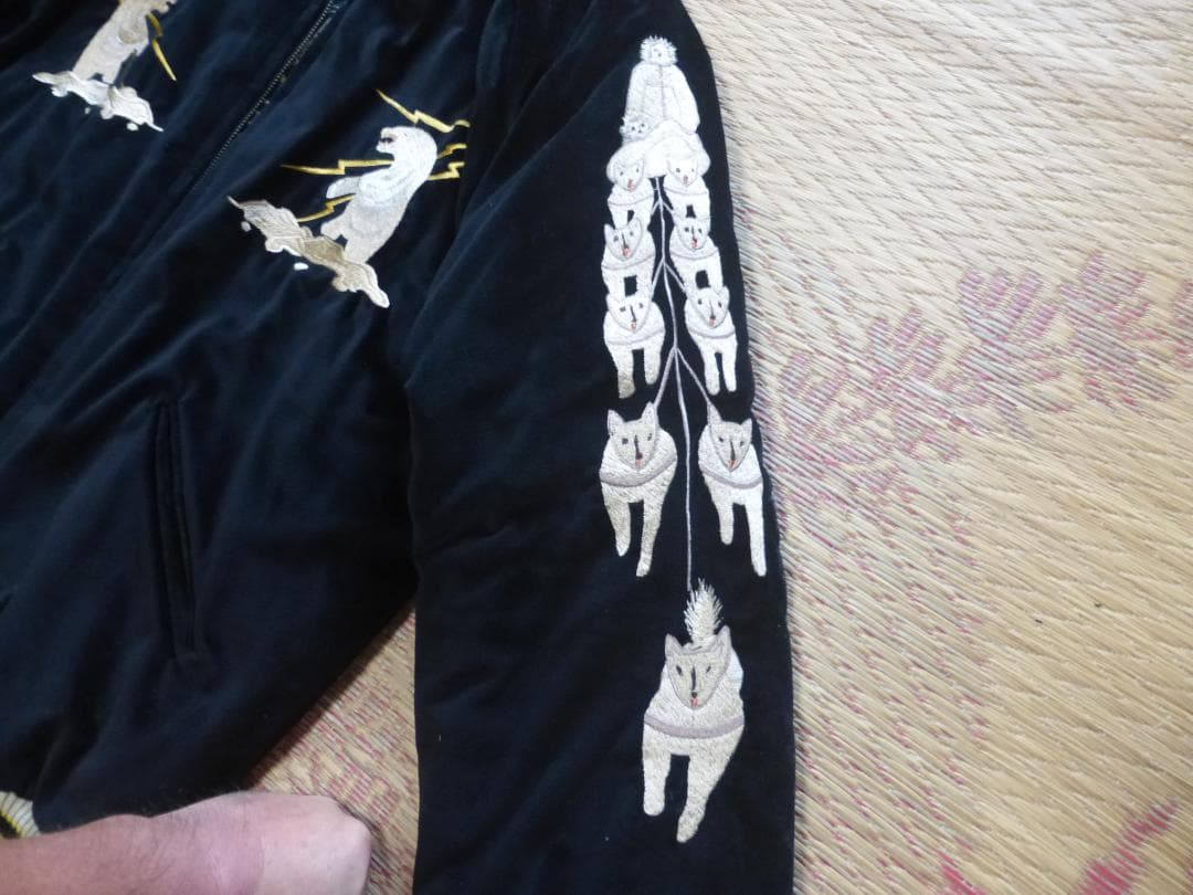 ☆テーラー東洋◆スカジャン《 ポーラーベア × アラスカマップ 》別珍XL☆