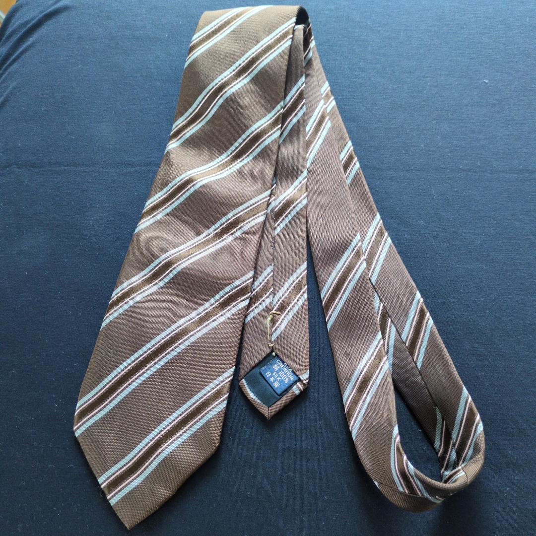 訳あり バーバリー BURBERRY ブラウン ストライプ ネクタイ - メルカリ