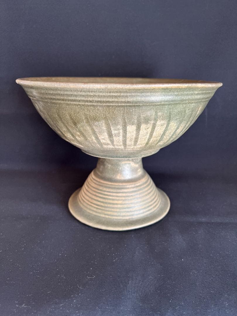 海】タイ古陶磁博物館級青磁鉢スンコロク宋胡録骨董品 時代品 美術品
