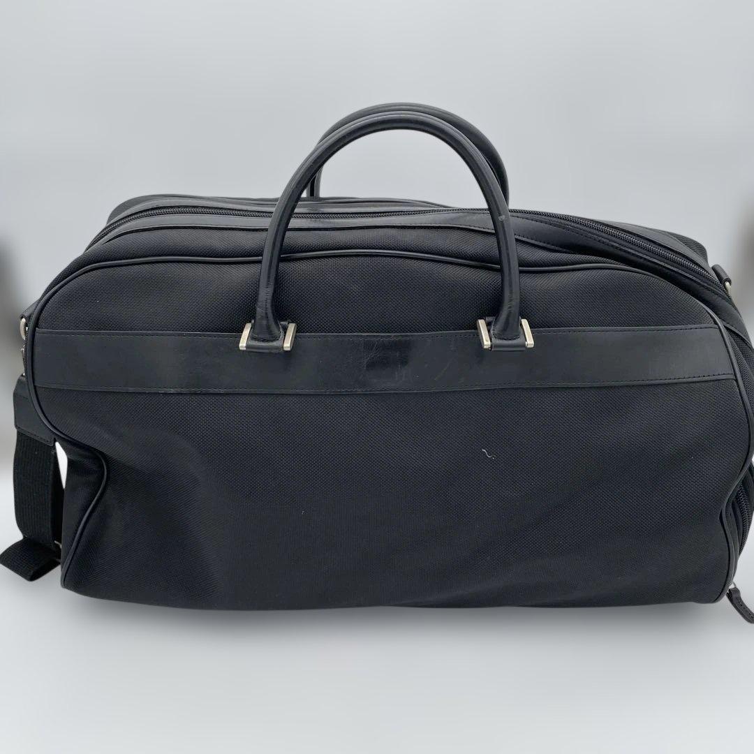 希少】バーバリーゴルフ 2way ボストンバッグ ブラック ロゴ レザー ②