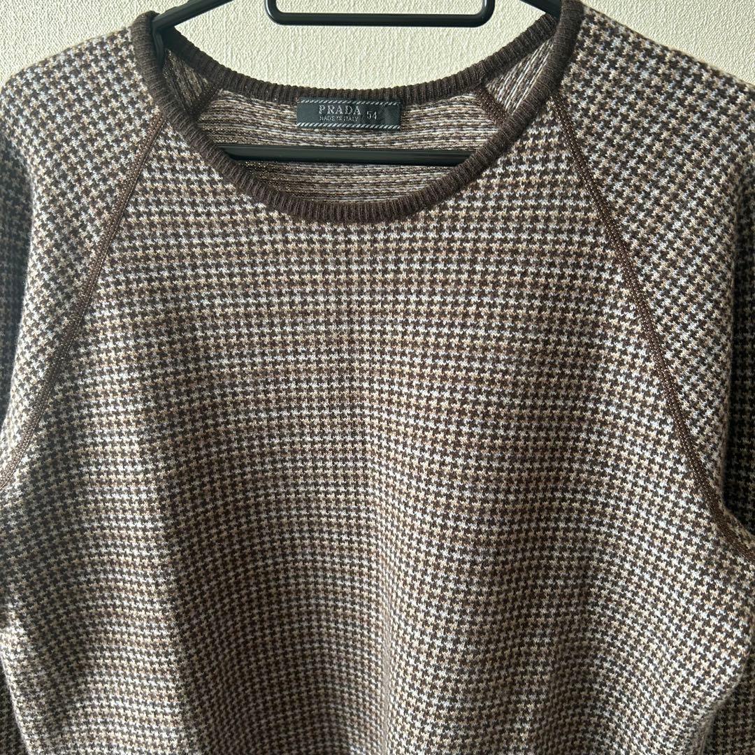 PRADA ニットセーター カシミヤ混 千鳥格子 | 激安通販のイーサプライ