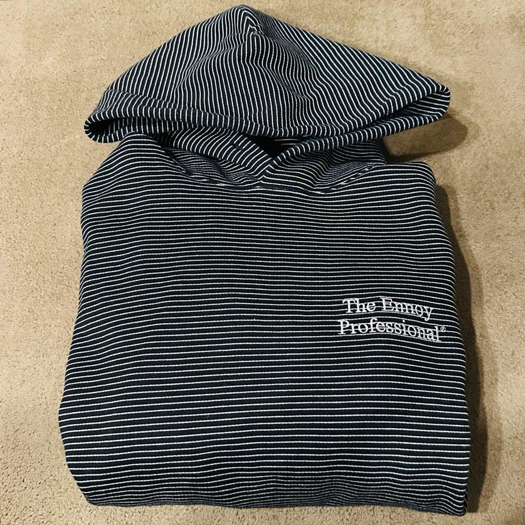 トップス ENNOY BORDER HOODIE SWEAT (BLACK) L ENNOY(エンノイ) BORDER HOODIE SWEATボーダープルオーバーパーカー