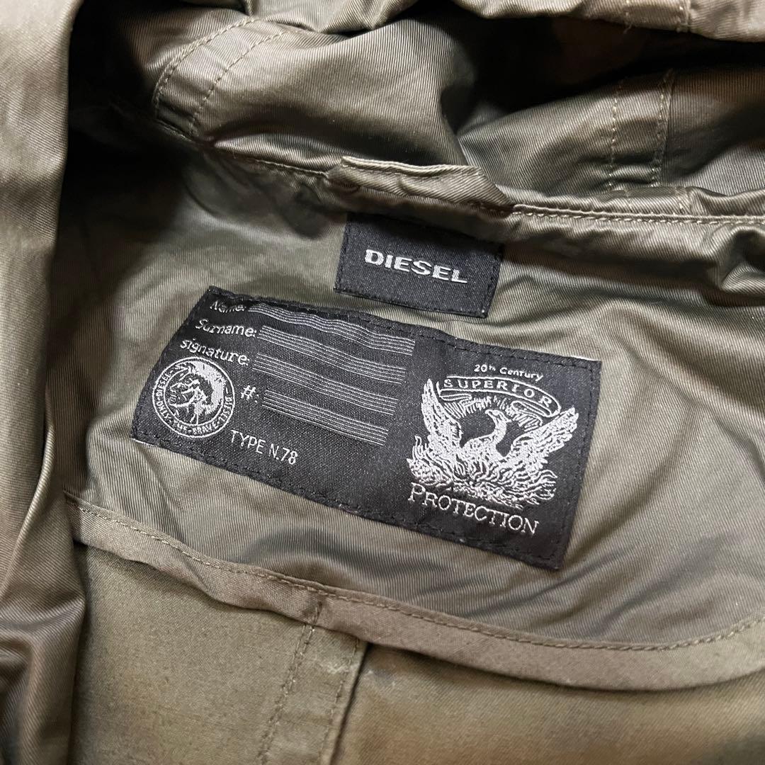 DIESEL】フーデッドコート L カーキ オリーブ コットン100%