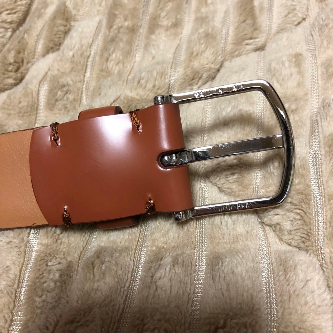 ラルディーニLARDINI本革レザーベルト フラワーピン付/ブラウン85cm