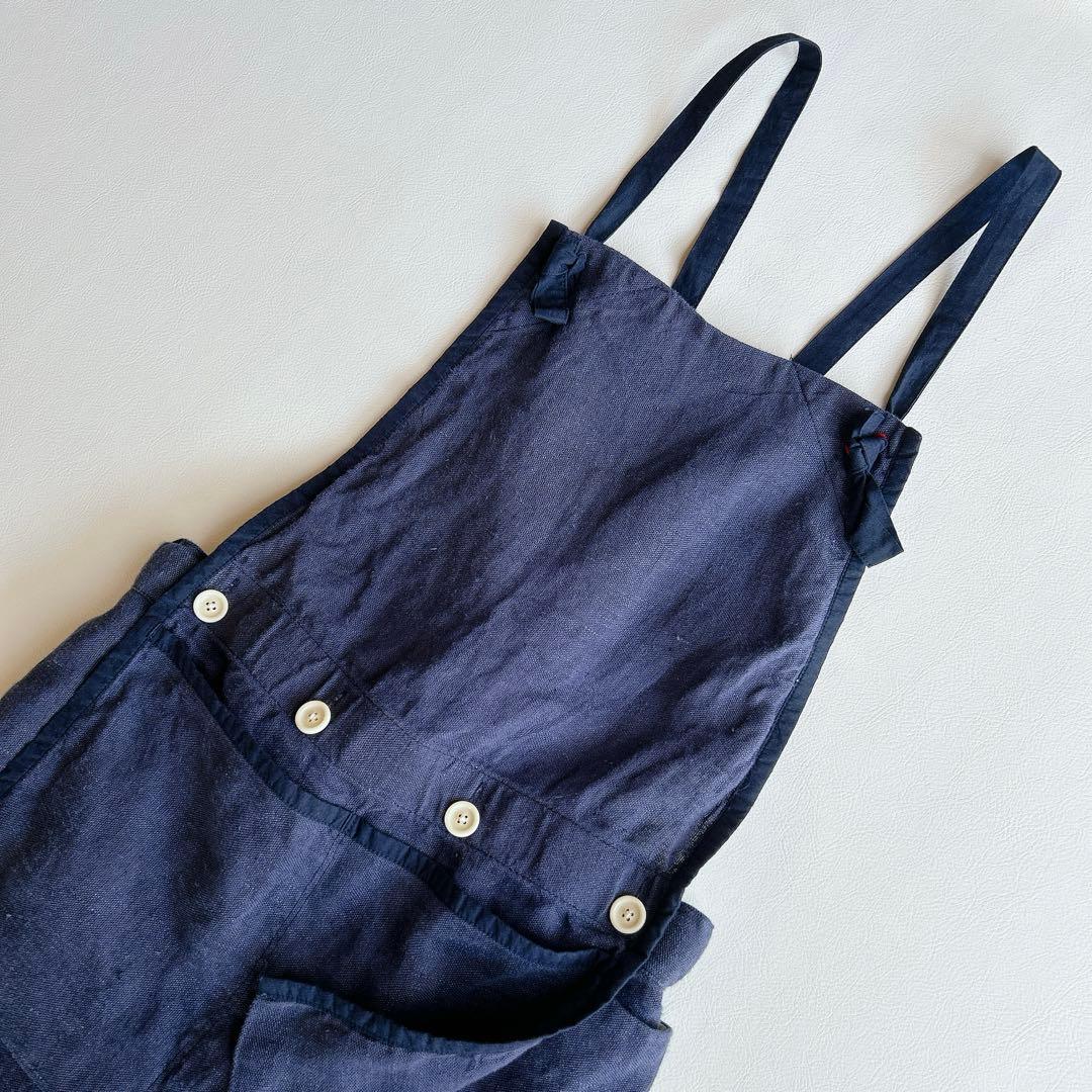 快晴堂謹製 ⿻ リネンヘンプ エプロンサロペット サルエル ナチュラル