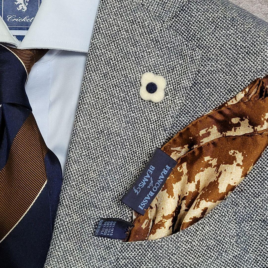 ☆極美品 ラルディーニ 春夏 絹 麻 三者混 テーラードジャケット