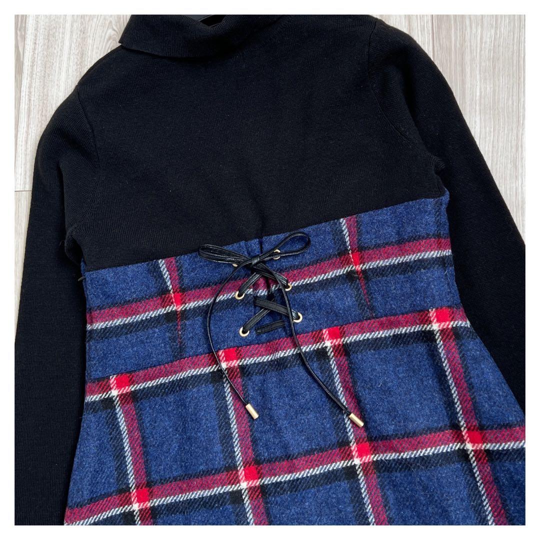 美品】ブルーレーベルクレストブリッジ チェック柄 バックリボン