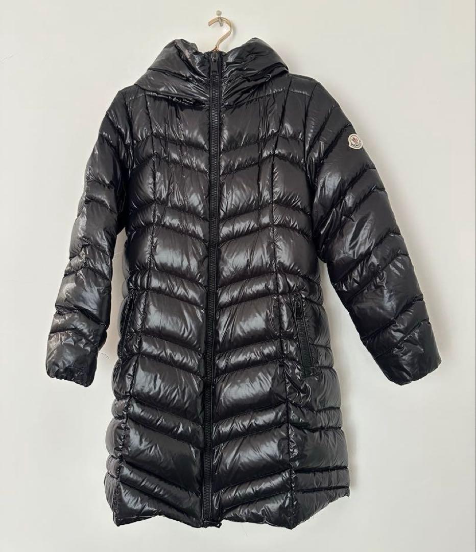Monclerブラックフード付きロングダウンジャケット Black Avocette Hooded Long Down Jacket - Long Down Jackets for