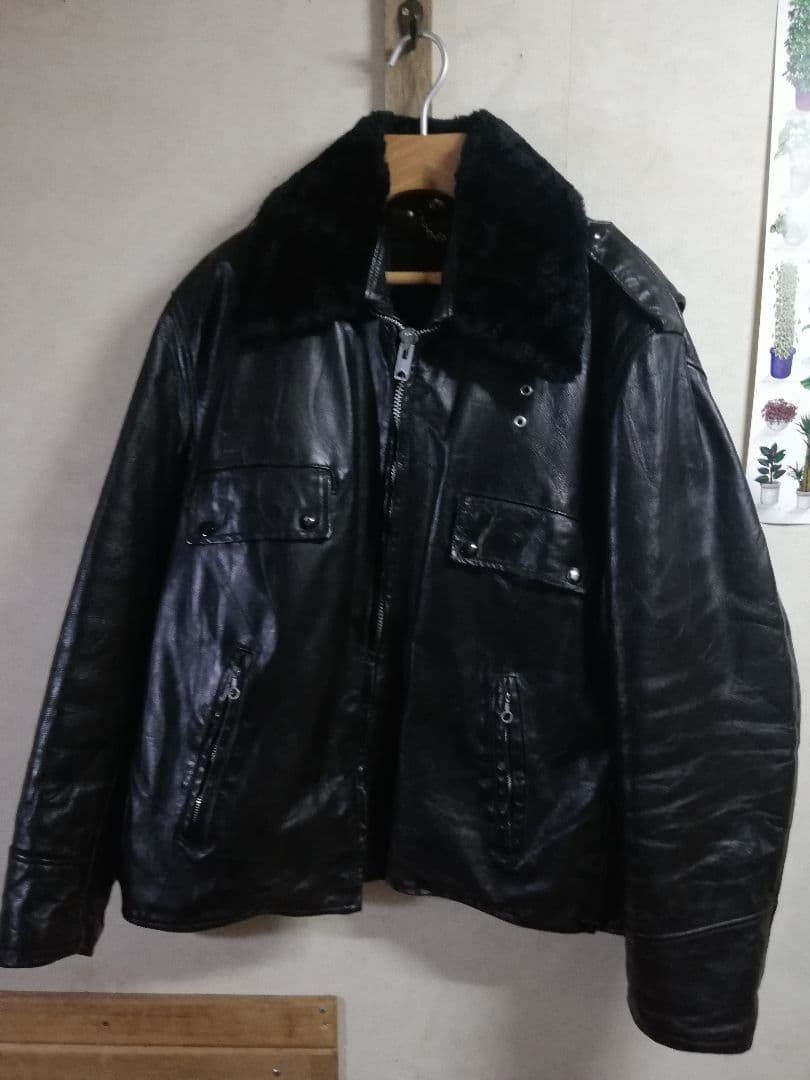 70s ポリスマンジャケット　talon ビンテージ　レザージャケット 希少 70S クリーニング済】 本革 レザー ポリスマン ジャケット TALON