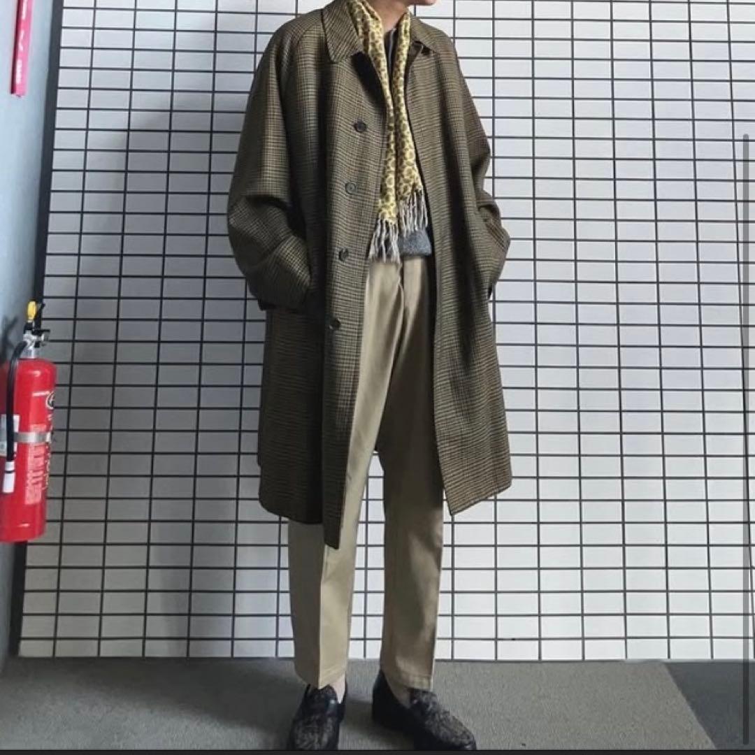 ヴィンテージ バーバリー 一枚袖 ウール ブラウンチェック ツィード