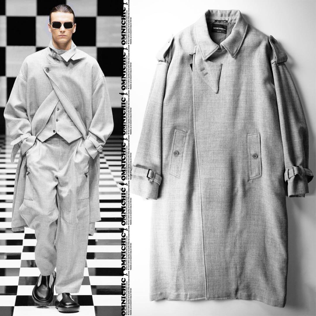 伊製コレクションモデル□新品24万秋冬トレンチコート48エンポリオ