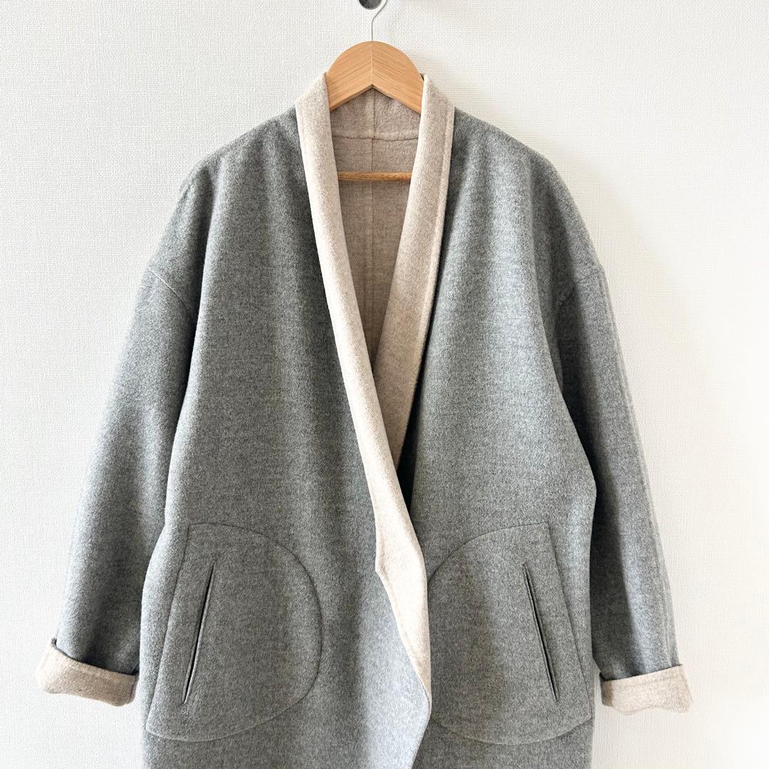 美品✨マーロ ロングコート ダブルフェイスコート グレー 42
