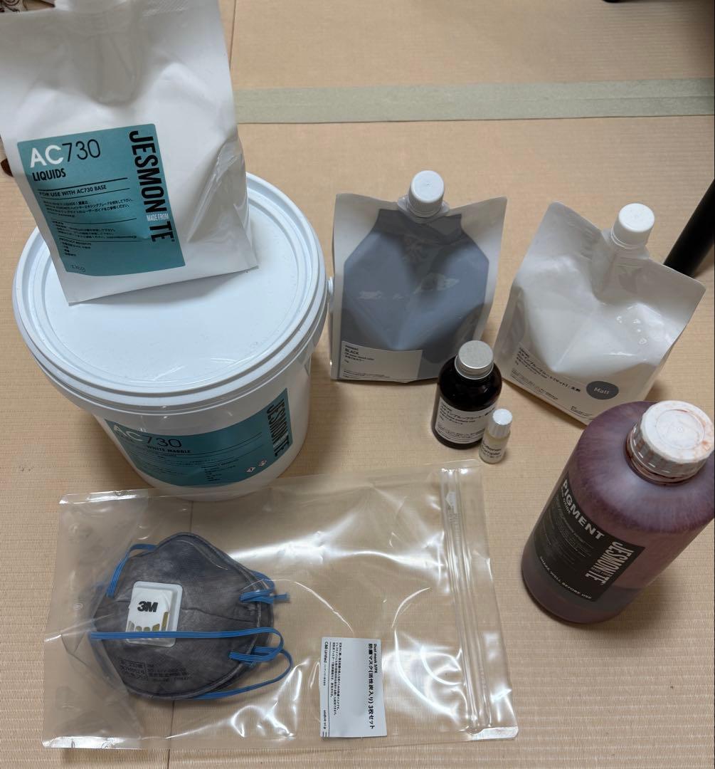 ジェスモナイト　【未使用あり】jesmonite 材料セット c4b37e34cfd60e9628a3aa3c4a5dc9