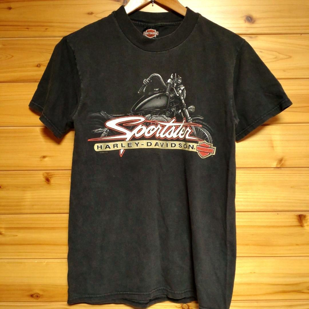 S☆90s ハーレーダビッドソンtシャツ ブラック スポーツスター 古着