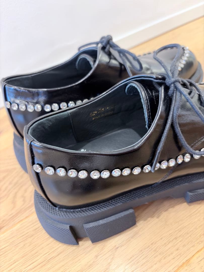 【1/4迄特価！】MANA スタッズレースアップシューズ（ビジュー）24.5cm