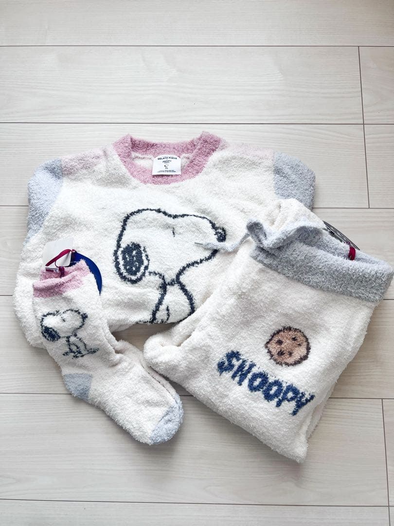 新品未使用　ジェラートピケ　スヌーピー ルームウェア 3点セット ジェラート ピケ×ピーナッツのコレクションに注目！家族全員でリンク