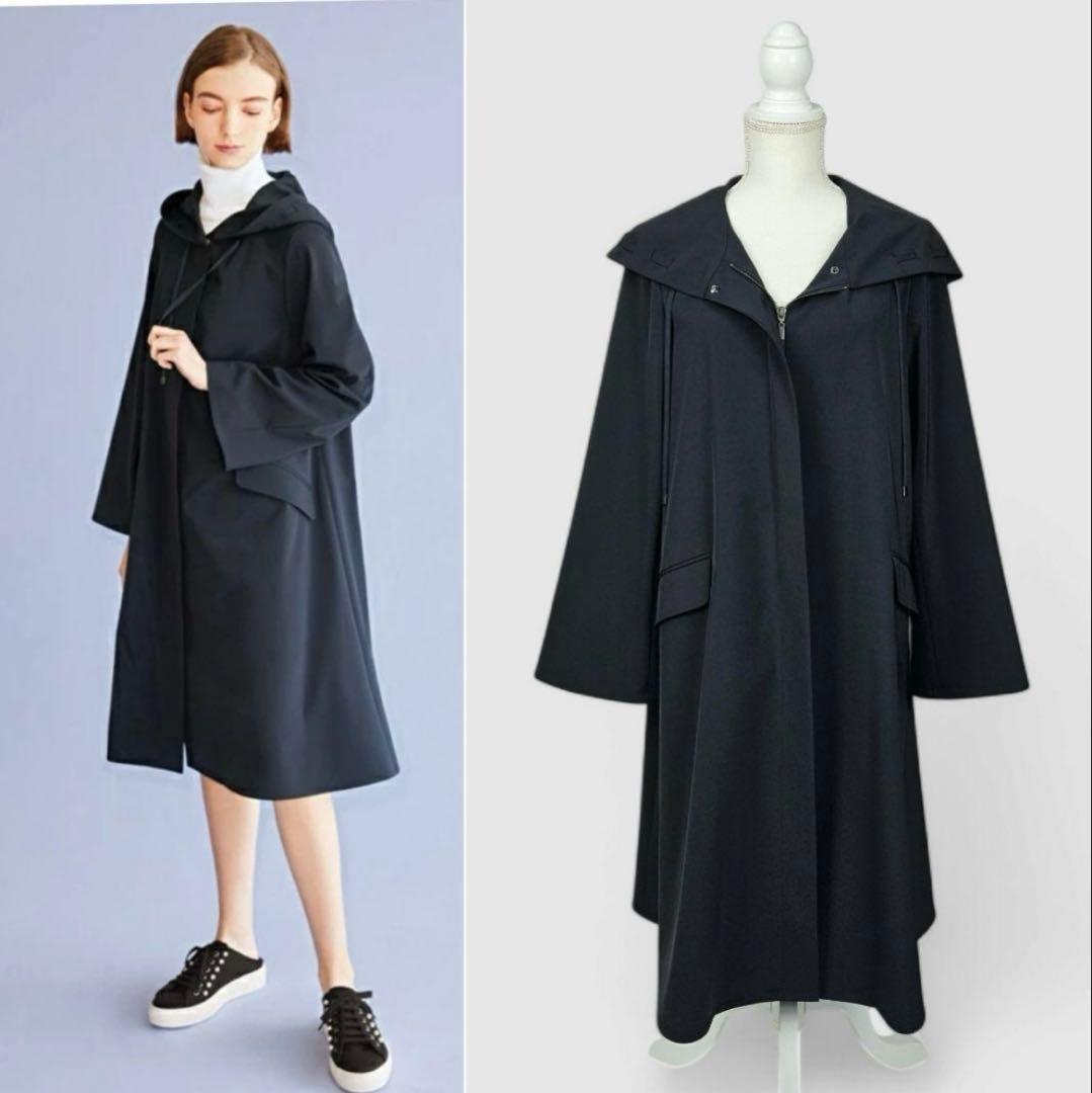 フォクシーネイビー フード付き トレンチコート トレンチコート コート フード付きトレンチコート レディース