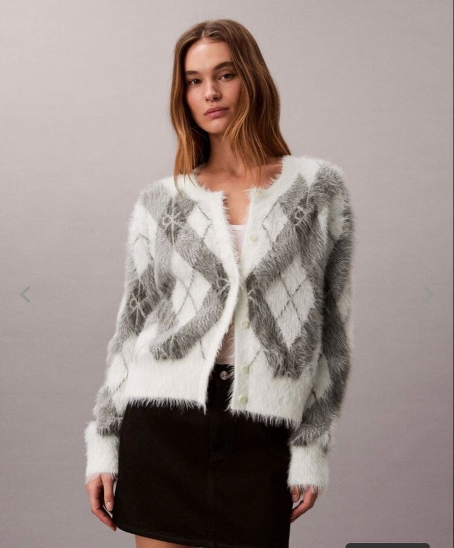 美品   アーガイルセーター シャギーニット AZUL BY MOUSSY（アズールバイマウジー） ニット セーター アーガイル