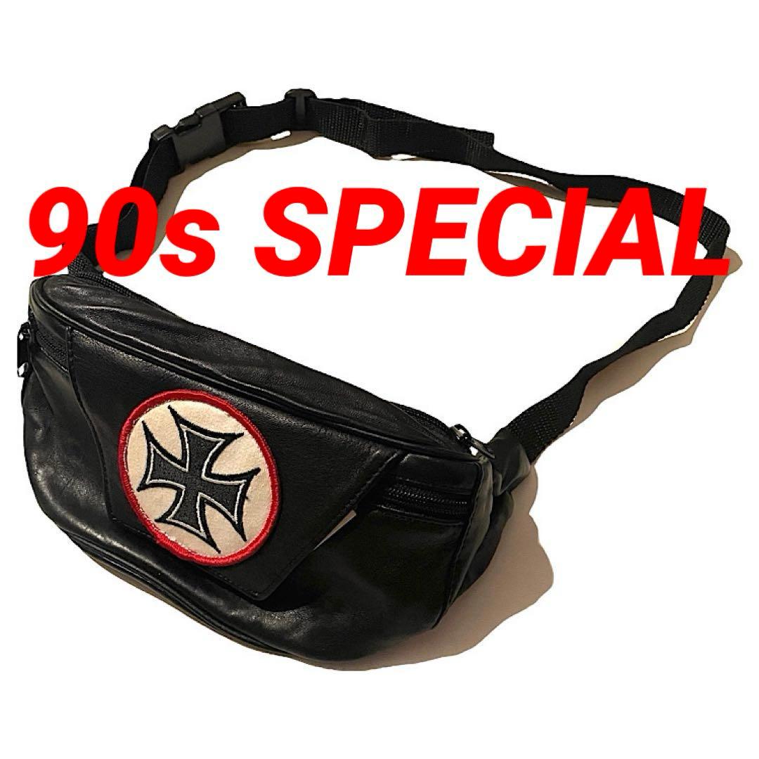 90s ウエストコーストチョッパーズ アイアンクロス ウエストポーチ ビンテージ 90s ウエストコーストチョッパーズ アイアンクロス ウエストポーチ