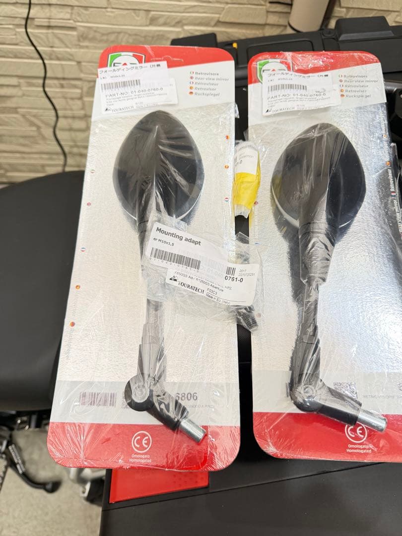 Touratech バイクミラー M0140-07600 2個セット セーフティーミラー左右セット（M10x1.5）