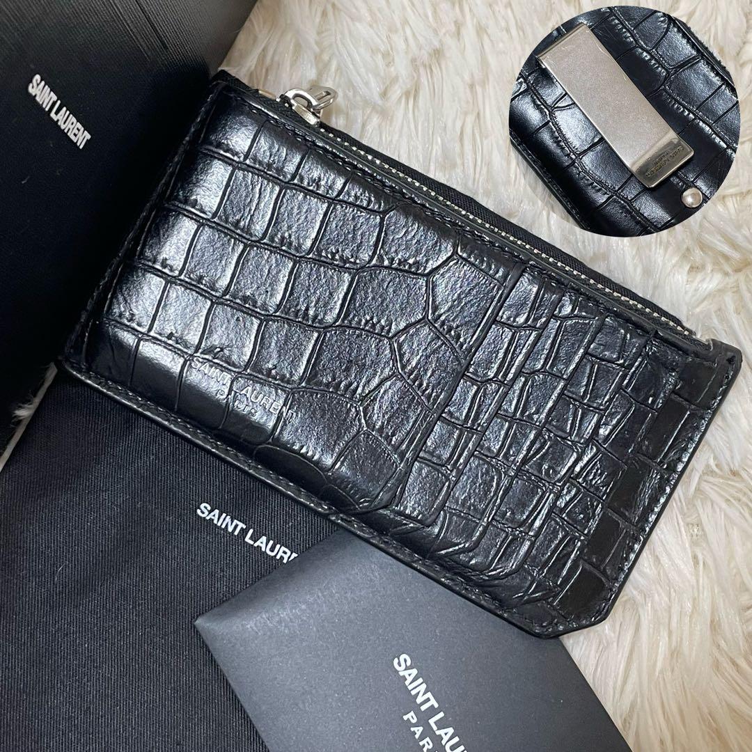 超希少✨サンローラン フラグメントケース マネークリップ クロコ 黒
