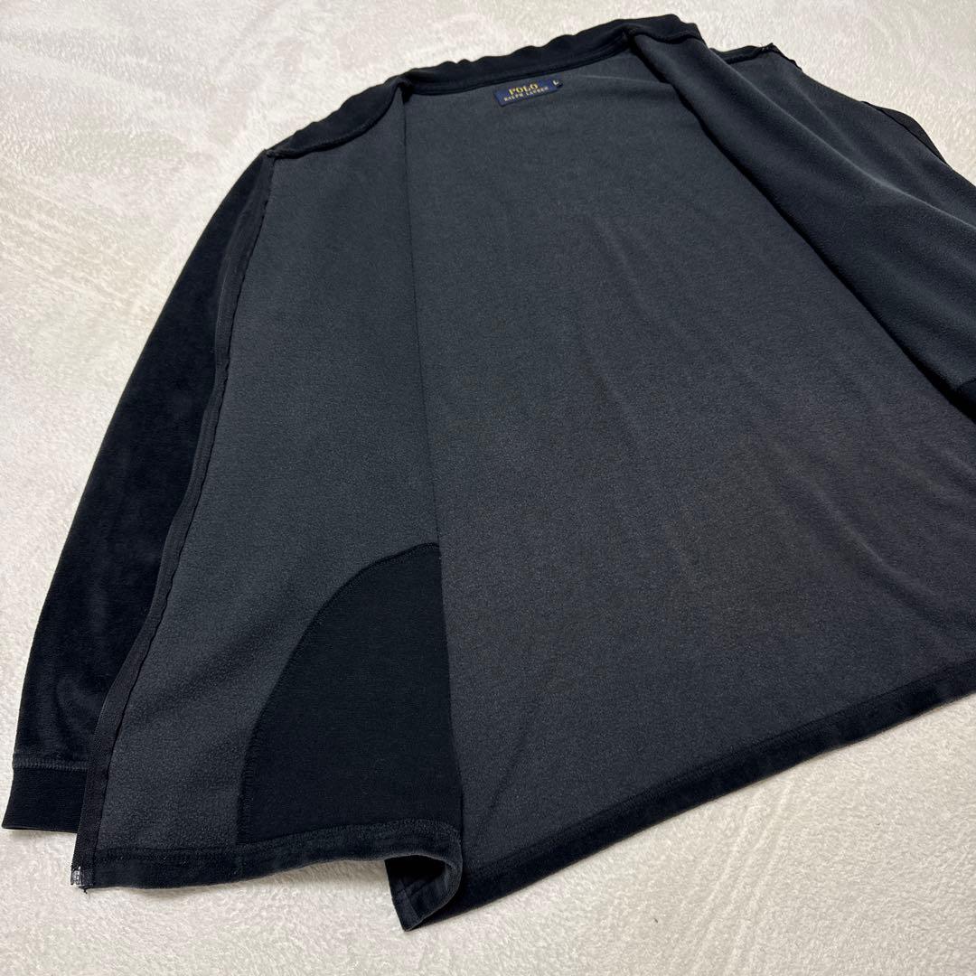 美品 ポロラルフローレン トラックジャケット 現行 L ブラック ベロア